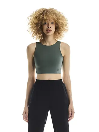 ON | Canotta da running Core 2in1 Crop da donna | olive